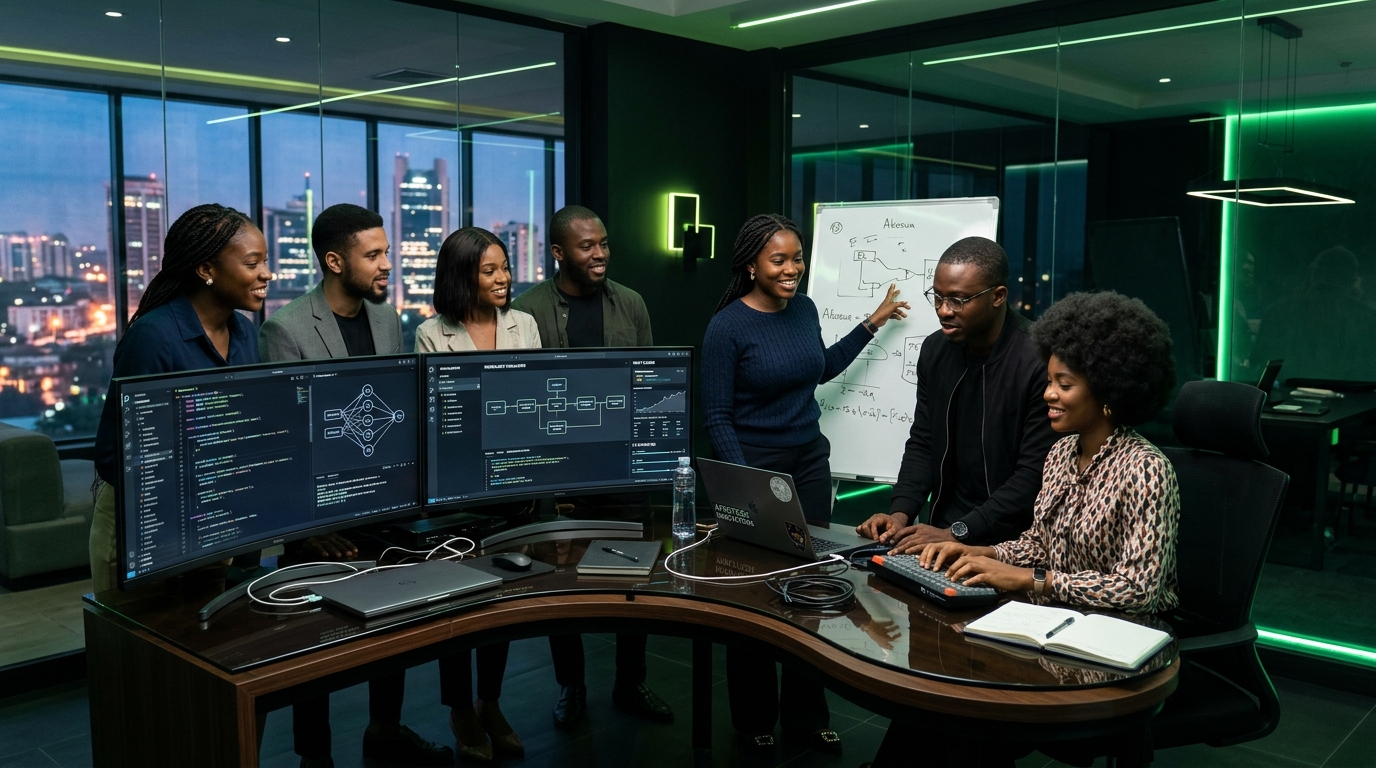 Équipe d'ingénieurs Nabiiga Tech concevant le futur du software africain